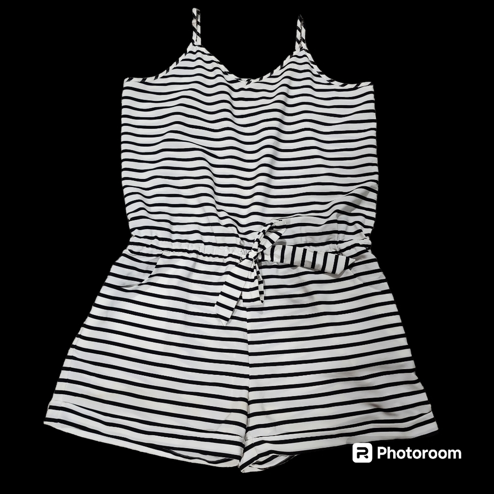 J. Crew Women's Romper Black and White Size Large
